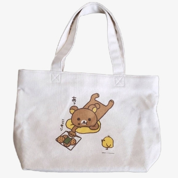 UNIQLO Rilakkuma Bear Mini Canvas Tote Bag San-x Kawaii - Picture 1 of 5